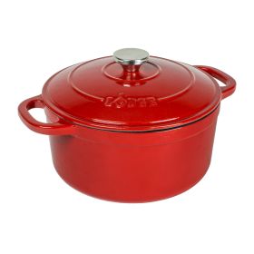 Cast Iron 5.5qt Red Enameled Dutch Oven