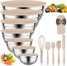 Mixing Bowls with Lids set 25 PCS Stainless Steel Nesting