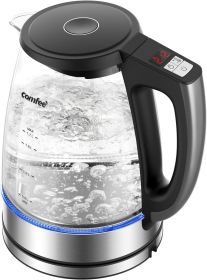 Glass Tea Kettle and Kettle Water Boiler - Electric Kettle Temperature Control with 6 Presets, 2-Hr Keep Warm, Fast Heating, 304 Stainless Steel