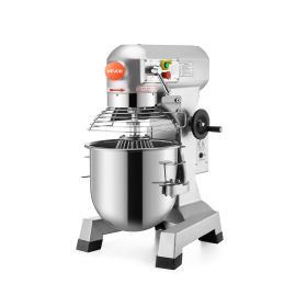 VEVOR Commercial Food Mixer 20Qt 750W 3 Speeds Adjustable 105 180 and 408 RPM Food Processor Heavy Duty with Stainless Steel Bowl Dough Hooks Whi
