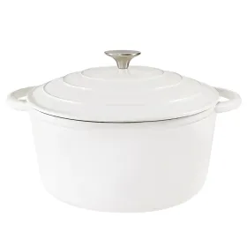 Dutch Oven,Dutch Oven Pot With Lid,4.5 QT Enamel Dutch Ovens With Dual Handles,Cast Iron Pot For Braiser,Cooking,Gifts For Family (Option: White)