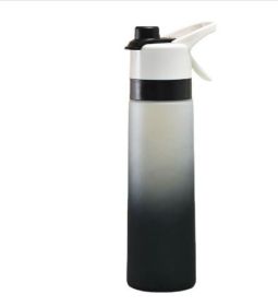 Spray Water Bottle For Girls Outdoor Sport Fitness Water Cup Large Capacity Spray Bottle Drinkware Travel Bottles Kitchen Gadgets (Option: Black700ml)