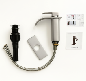 Single Handle Bathroom Faucet, Stainless Steel Single Hole Lavatory Faucet, Modern Sink Faucet, Brushed Nickel (Option: 1)